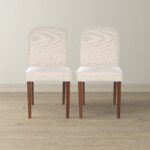 Beige Fabric Mid-Century Dining Chair with Wood Frame (Set of 2) 8 Beige Fabric Mid-Century Dining Chair with Wood Frame (Set of 2)