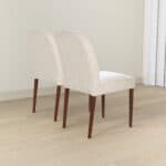 Beige Fabric Mid-Century Dining Chair with Wood Frame (Set of 2) 11 Beige Fabric Mid-Century Dining Chair with Wood Frame (Set of 2)
