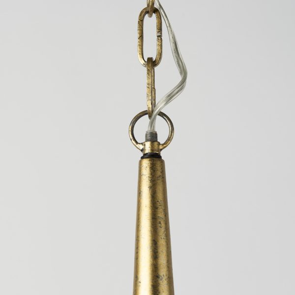 Capsa 17x29 Antique Gold and Silver Toned Metal Dome Pendant Light 5