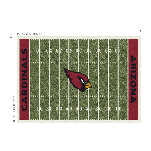 Cardinals Homefield Football Field 4x6 Area Rug 2