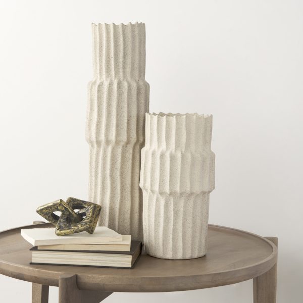 Cardon 14.4H Cream Ceramic Vase 4