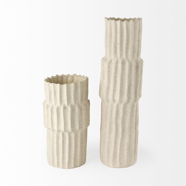 Cardon 14.4H Cream Ceramic Vase 5