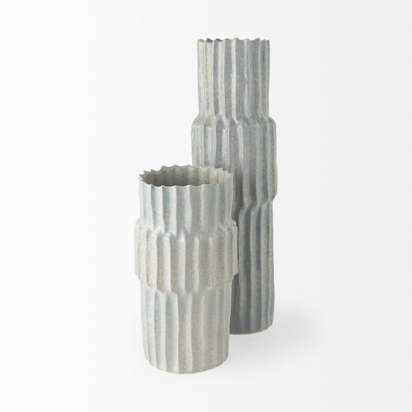 Cardon 23.0H Gray Ceramic Vase 2