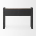 Carga 48L x 12W Black Metal Frame Brown Wooden Top Console Table W/Storage