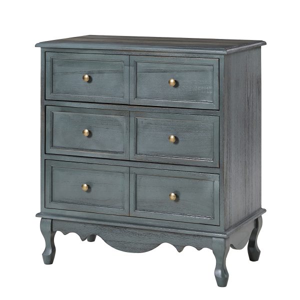 Carielle Blue Farmhouse Accent Chest with Charging Station 1