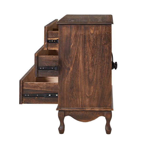 Carielle Walnut Farmhouse Accent Chest with Charging Station 2
