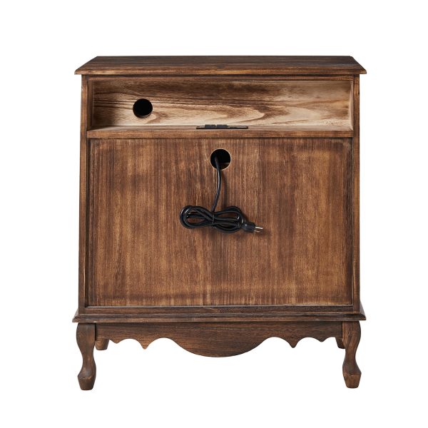 Carielle Walnut Farmhouse Accent Chest with Charging Station 3