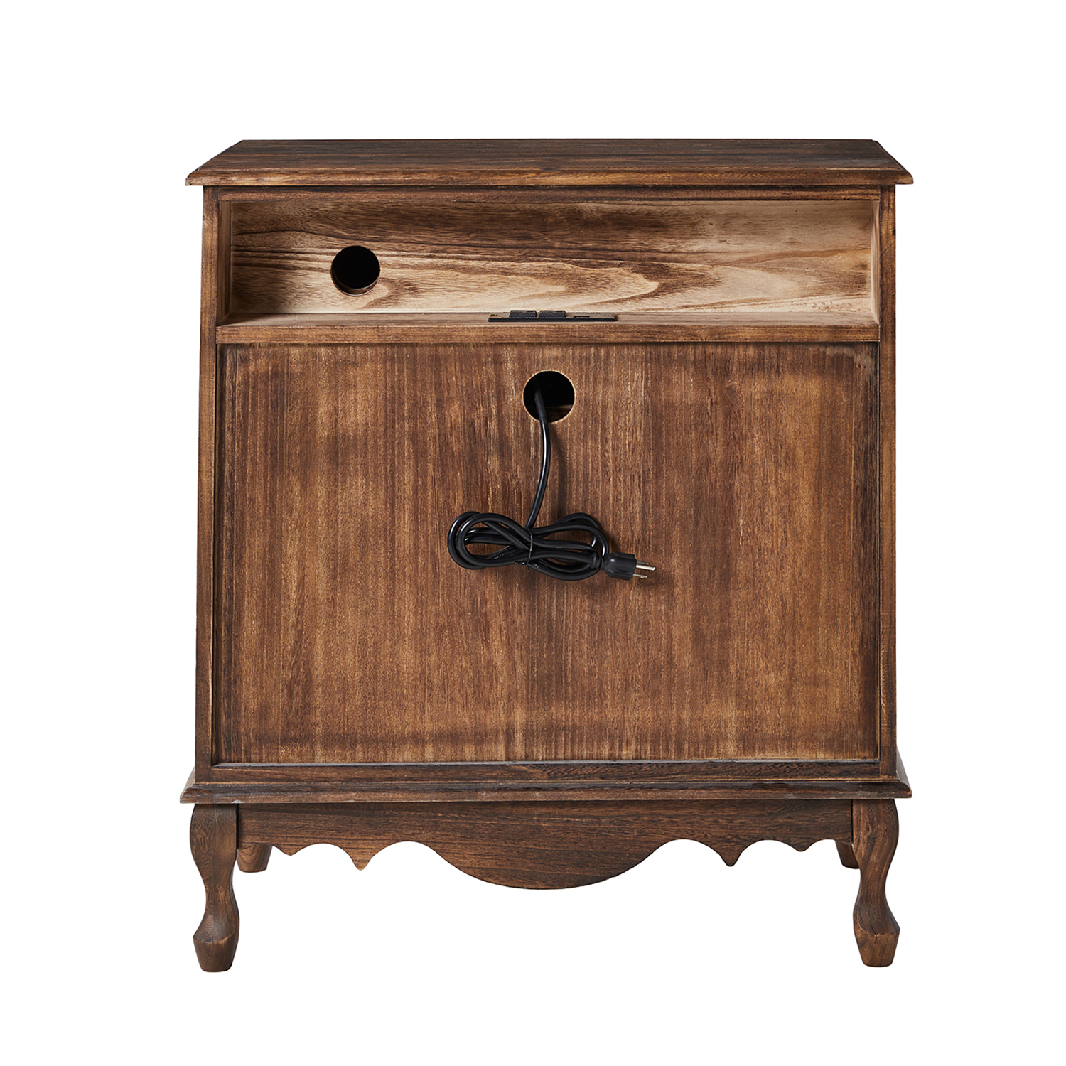 Carielle Walnut Farmhouse Accent Chest with Charging Station 4 Carielle Walnut Farmhouse Accent Chest with Charging Station - Image 4