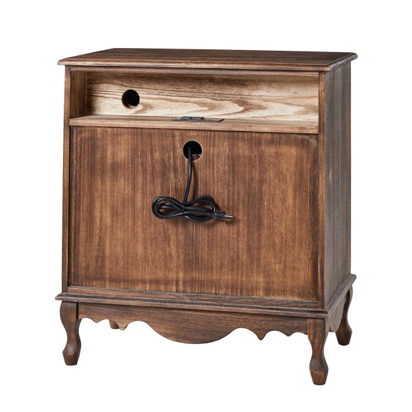Carielle Walnut Farmhouse Accent Chest with Charging Station 4