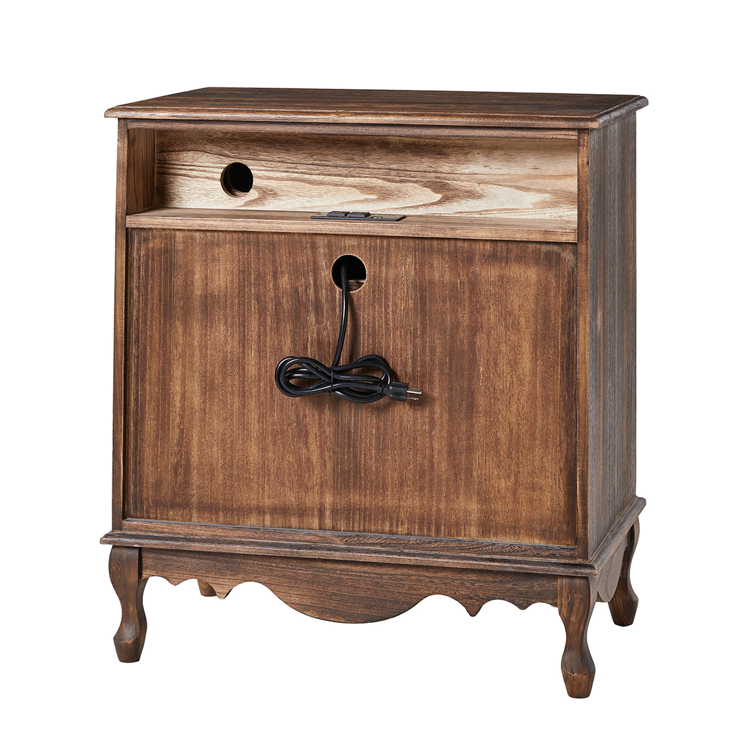 Carielle Walnut Farmhouse Accent Chest with Charging Station 5 Carielle Walnut Farmhouse Accent Chest with Charging Station - Image 5