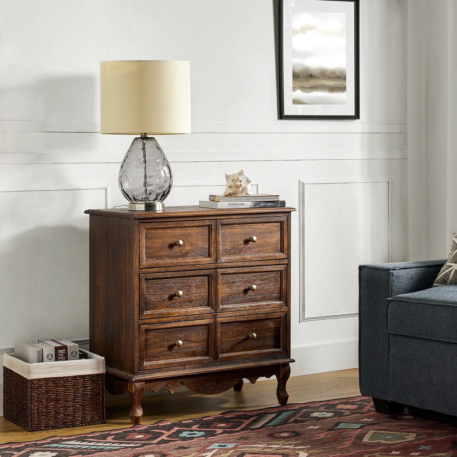 Carielle Walnut Farmhouse Accent Chest with Charging Station 1 Carielle Walnut Farmhouse Accent Chest with Charging Station