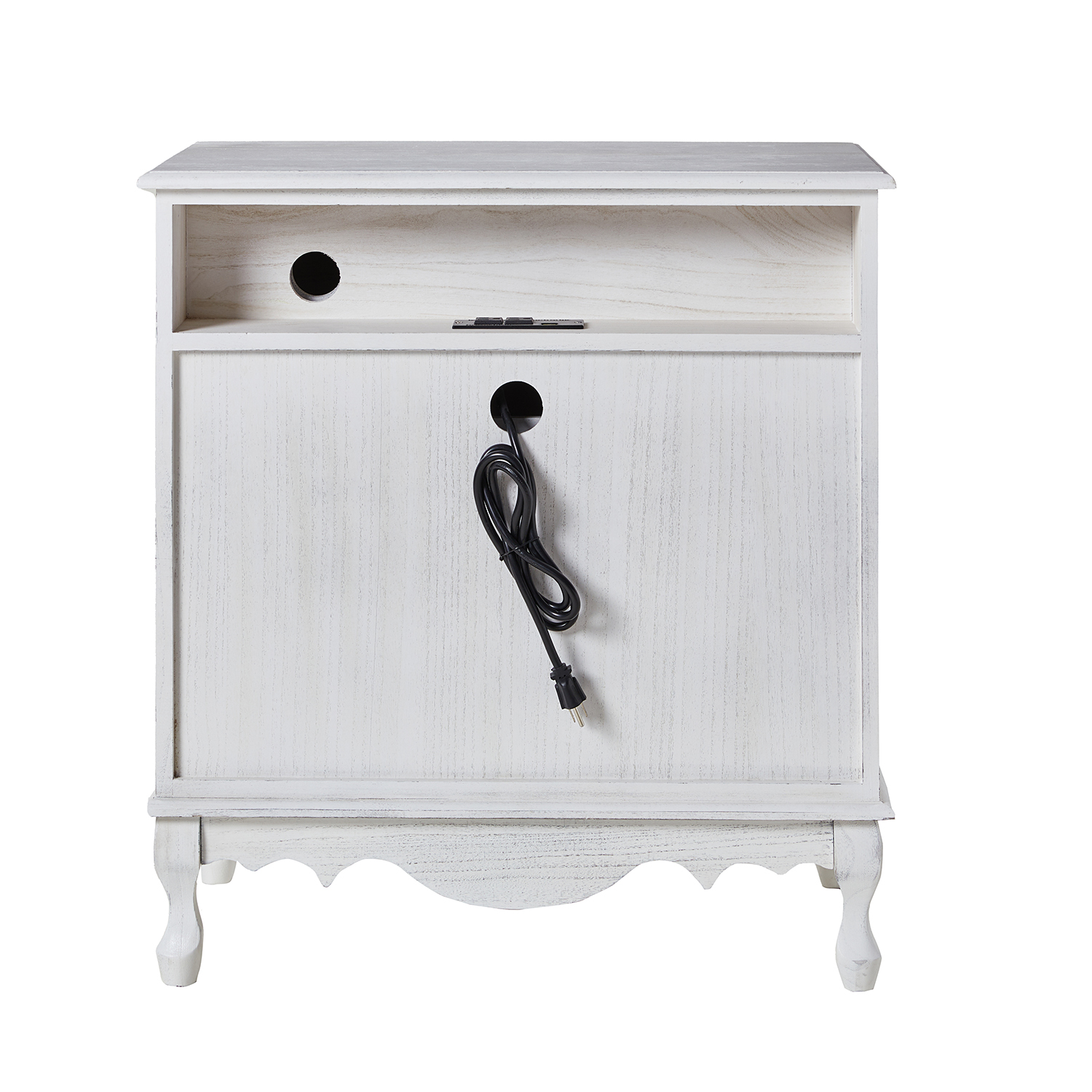 Carielle White Farmhouse Accent Chest with Power Strip 4 Carielle White Farmhouse Accent Chest with Power Strip - Image 4