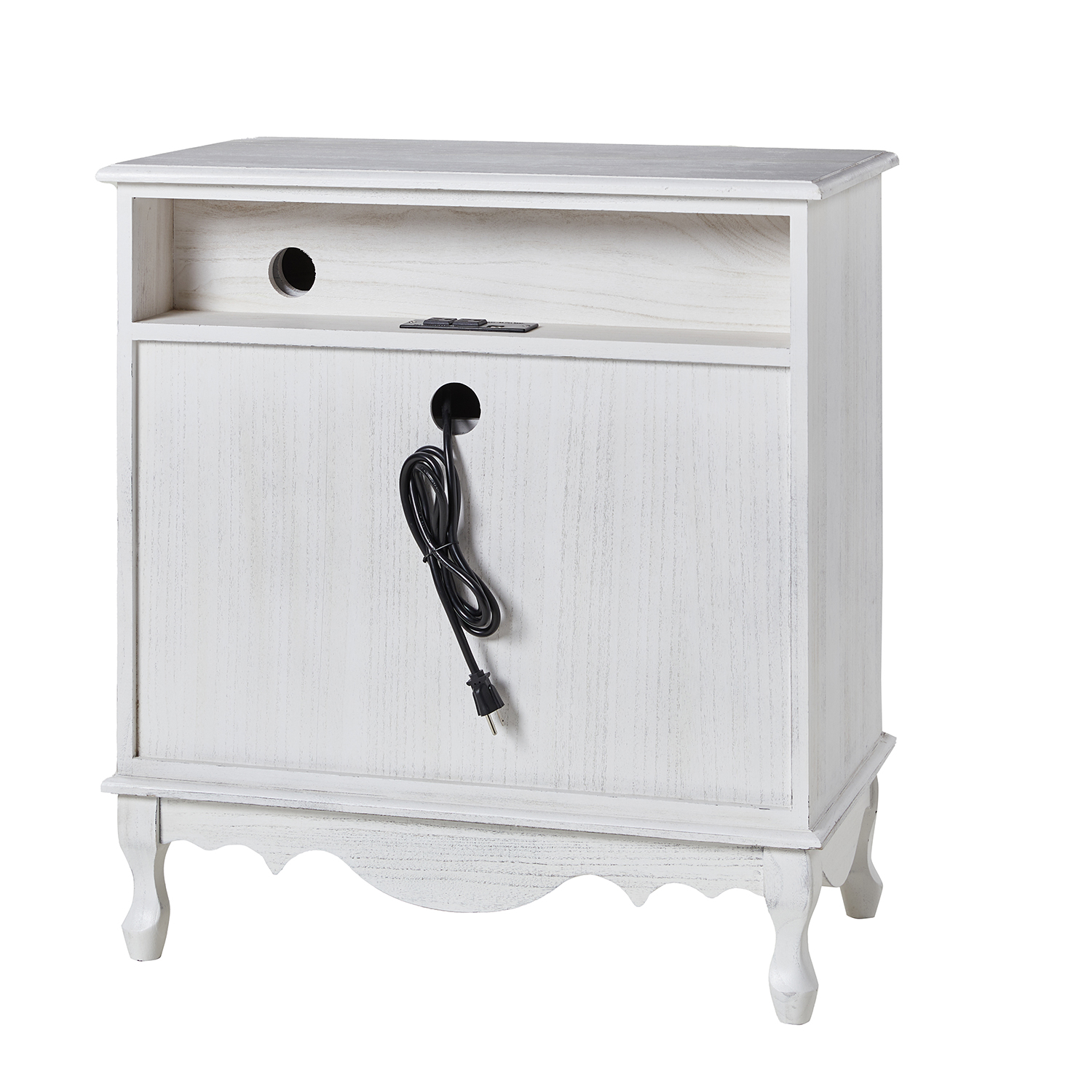 Carielle White Farmhouse Accent Chest with Power Strip 5 Carielle White Farmhouse Accent Chest with Power Strip - Image 5