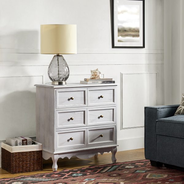 Carielle White Farmhouse Accent Chest with Power Strip