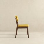 Dark Yellow Velvet Mid-Century Dining Chairs (Set of 2)