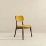 Dark Yellow Velvet Mid-Century Dining Chairs (Set of 2)