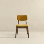 Dark Yellow Velvet Mid-Century Dining Chairs (Set of 2)