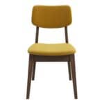 Dark Yellow Velvet Mid-Century Dining Chairs (Set of 2)