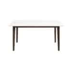 White Wood Rectangular Mid-Century Modern Dining Table