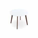 White Solid Wood Round Dining Table with Mid Century Design 10 White Solid Wood Round Dining Table with Mid Century Design