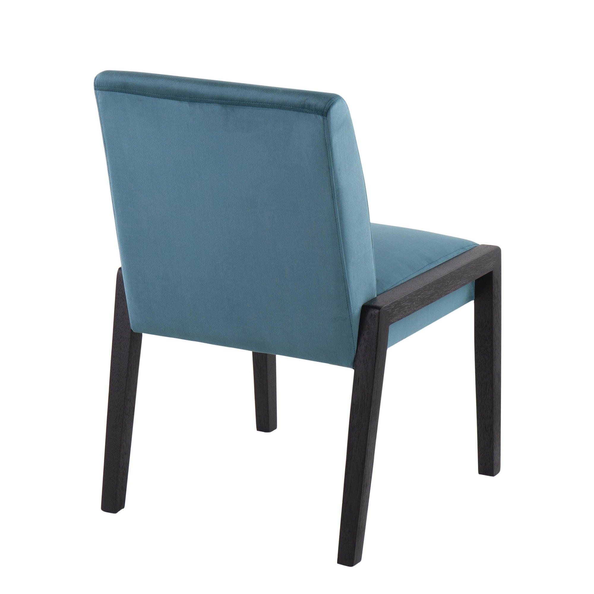 Carmen Black Wood Crushed Teal Velvet Contemporary Chair (Set of 2) 5 Carmen Black Wood Crushed Teal Velvet Contemporary Chair (Set of 2) - Image 5