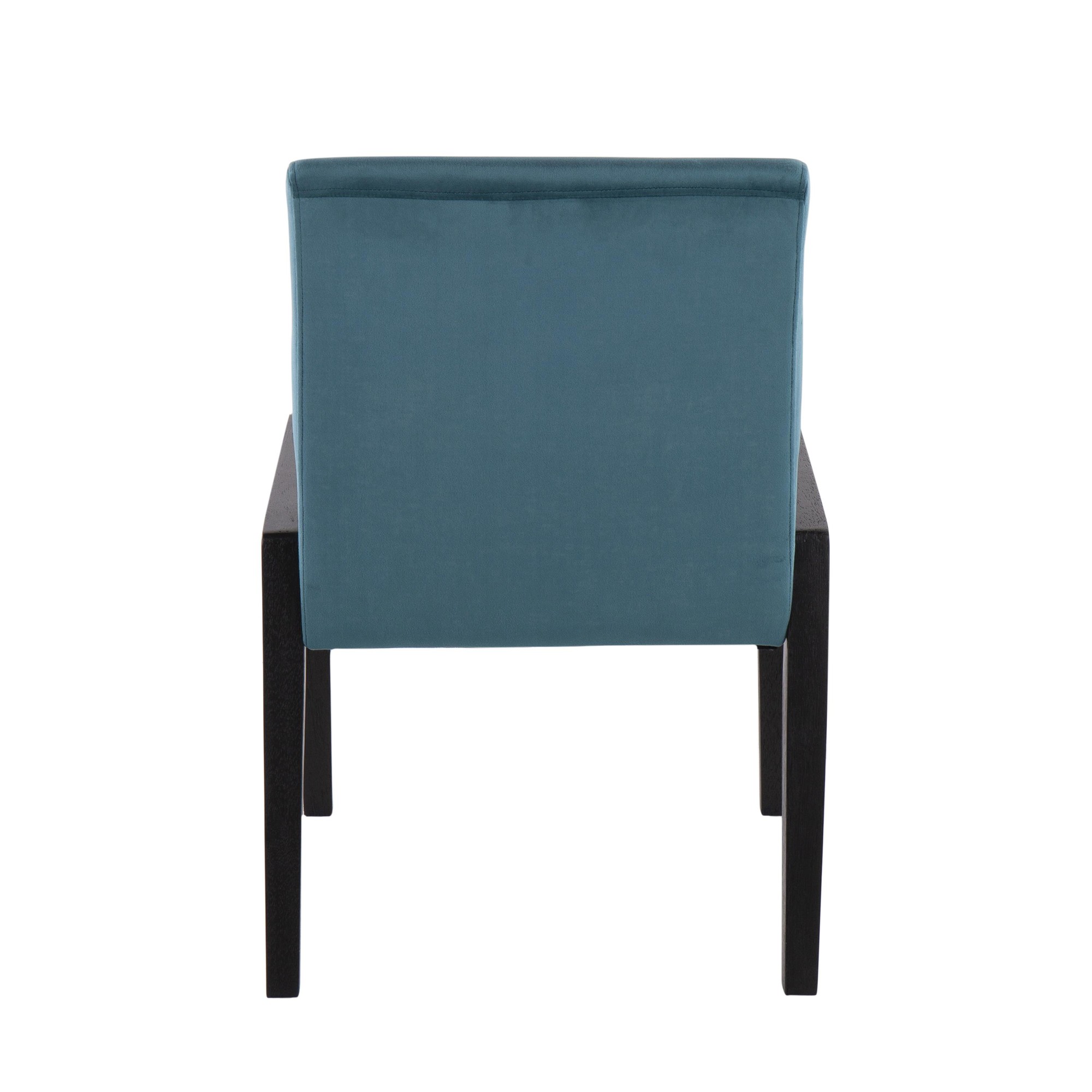 Carmen Black Wood Crushed Teal Velvet Contemporary Chair (Set of 2) 6 Carmen Black Wood Crushed Teal Velvet Contemporary Chair (Set of 2) - Image 6