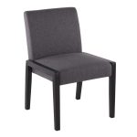 Carmen Black Wood Grey Fabric Contemporary Chairs (Set of 2)