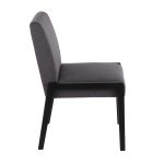 Carmen Black Wood Grey Fabric Contemporary Chairs (Set of 2)