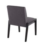 Carmen Black Wood Grey Fabric Contemporary Chairs (Set of 2)
