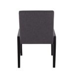 Carmen Black Wood Grey Fabric Contemporary Chairs (Set of 2)