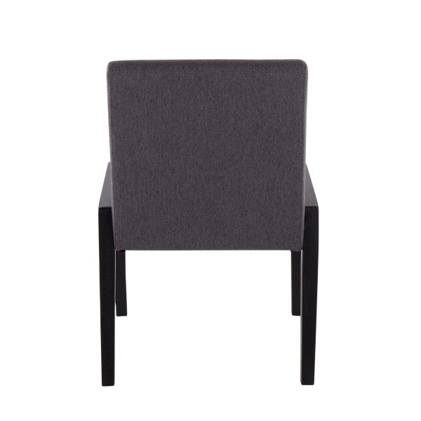 Carmen Black Wood Grey Fabric Contemporary Chairs Set of 2 5