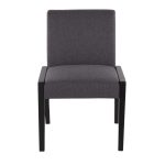Carmen Black Wood Grey Fabric Contemporary Chairs (Set of 2)