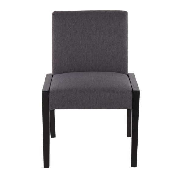 Carmen Black Wood Grey Fabric Contemporary Chairs Set of 2 6