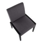Carmen Black Wood Grey Fabric Contemporary Chairs (Set of 2)