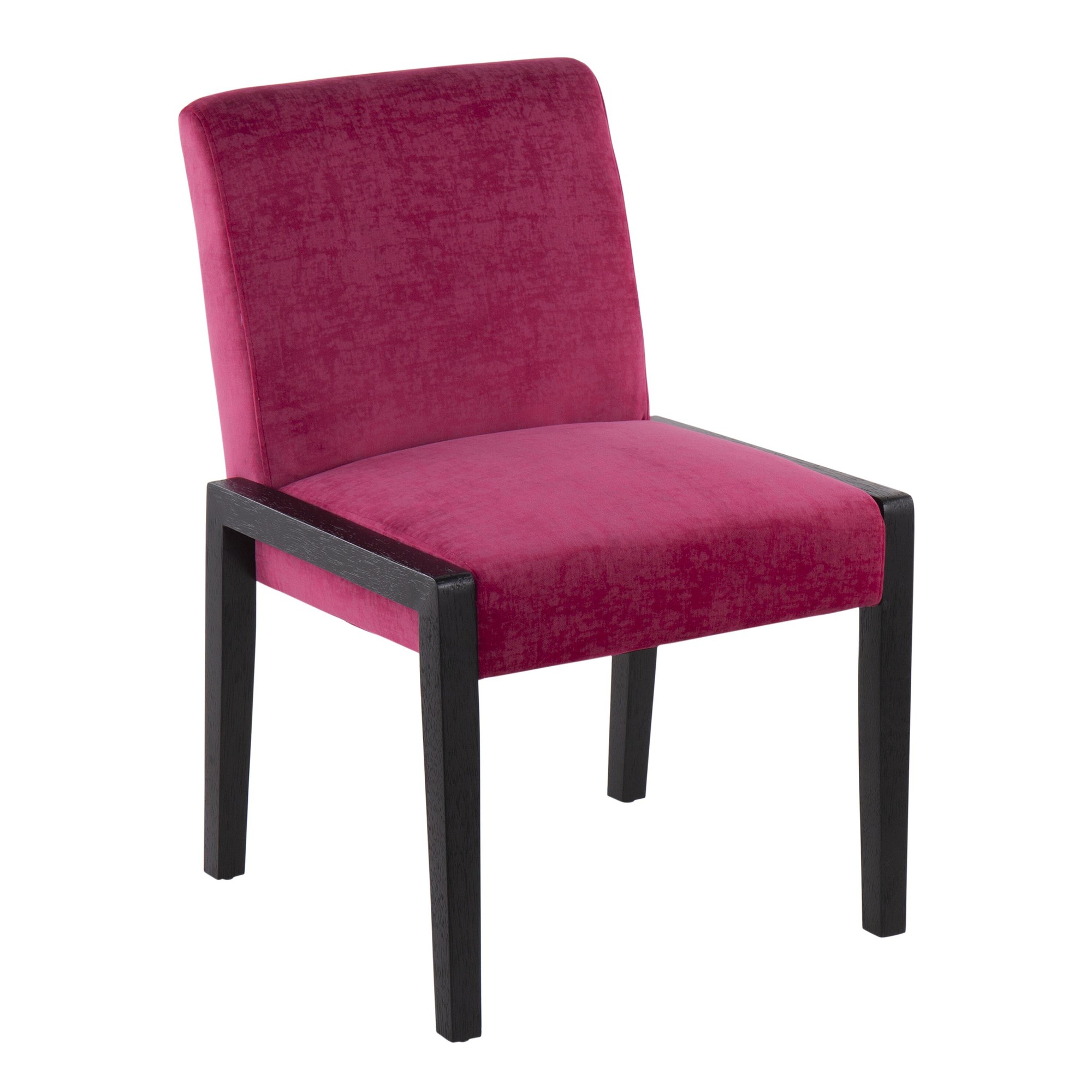 Carmen Black Wood Hot Pink Velvet Contemporary Chairs (Set of 2) 3 Carmen Black Wood Hot Pink Velvet Contemporary Chairs (Set of 2) - Image 3