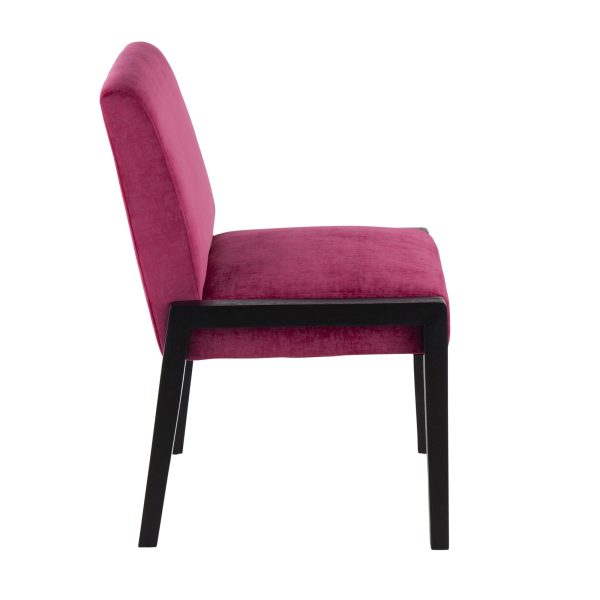 Carmen Black Wood Hot Pink Velvet Contemporary Chairs Set of 2 3