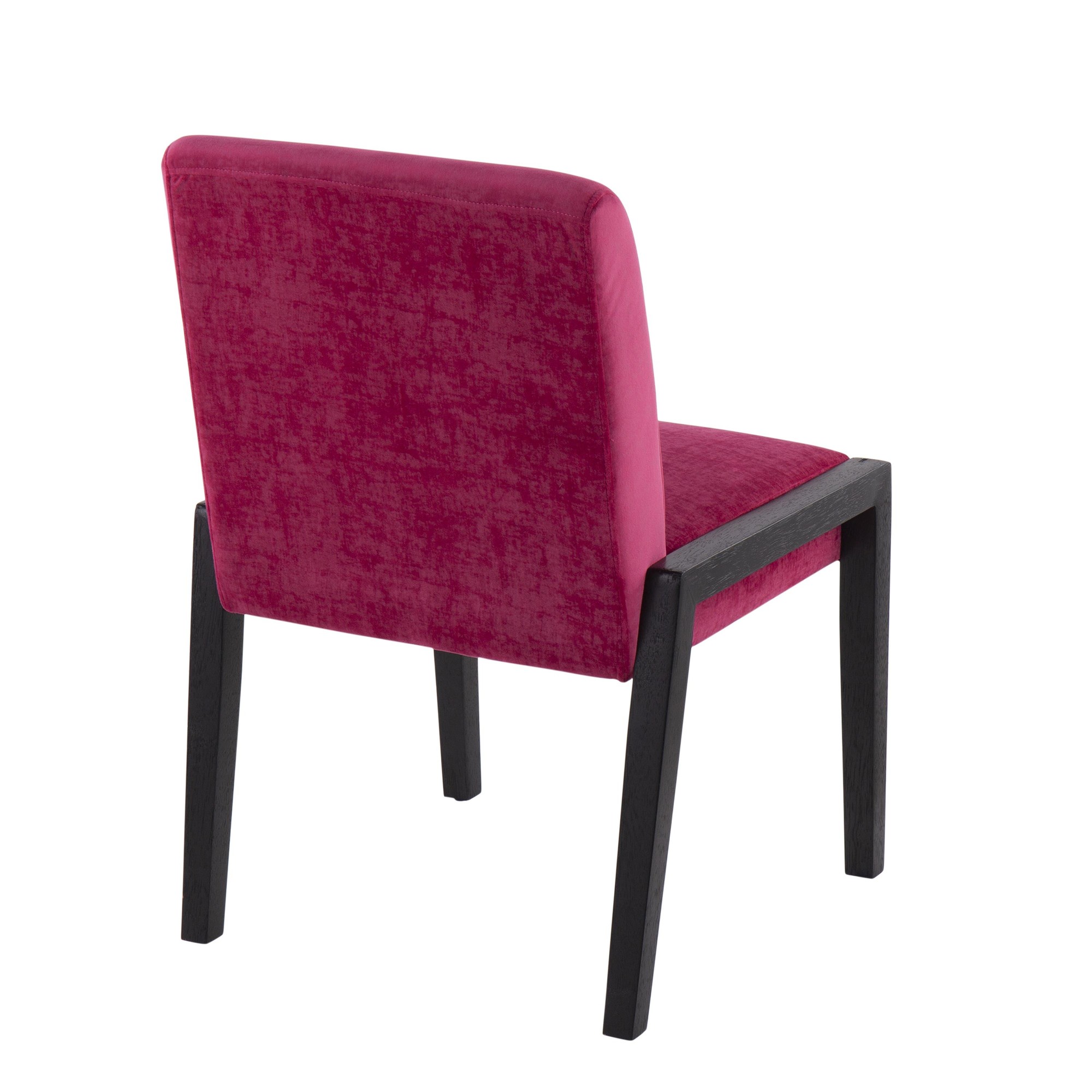 Carmen Black Wood Hot Pink Velvet Contemporary Chairs (Set of 2) 5 Carmen Black Wood Hot Pink Velvet Contemporary Chairs (Set of 2) - Image 5