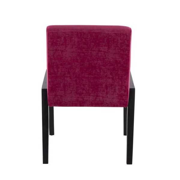 Carmen Black Wood Hot Pink Velvet Contemporary Chairs Set of 2 5