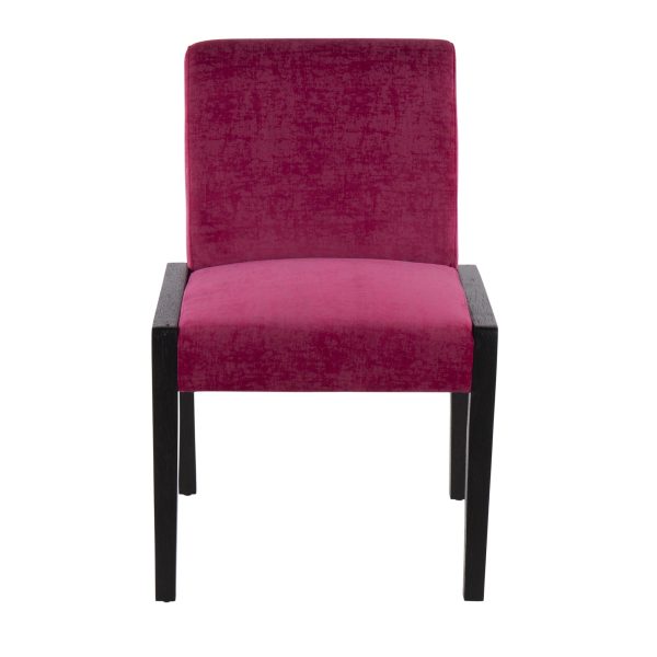 Carmen Black Wood Hot Pink Velvet Contemporary Chairs Set of 2 6