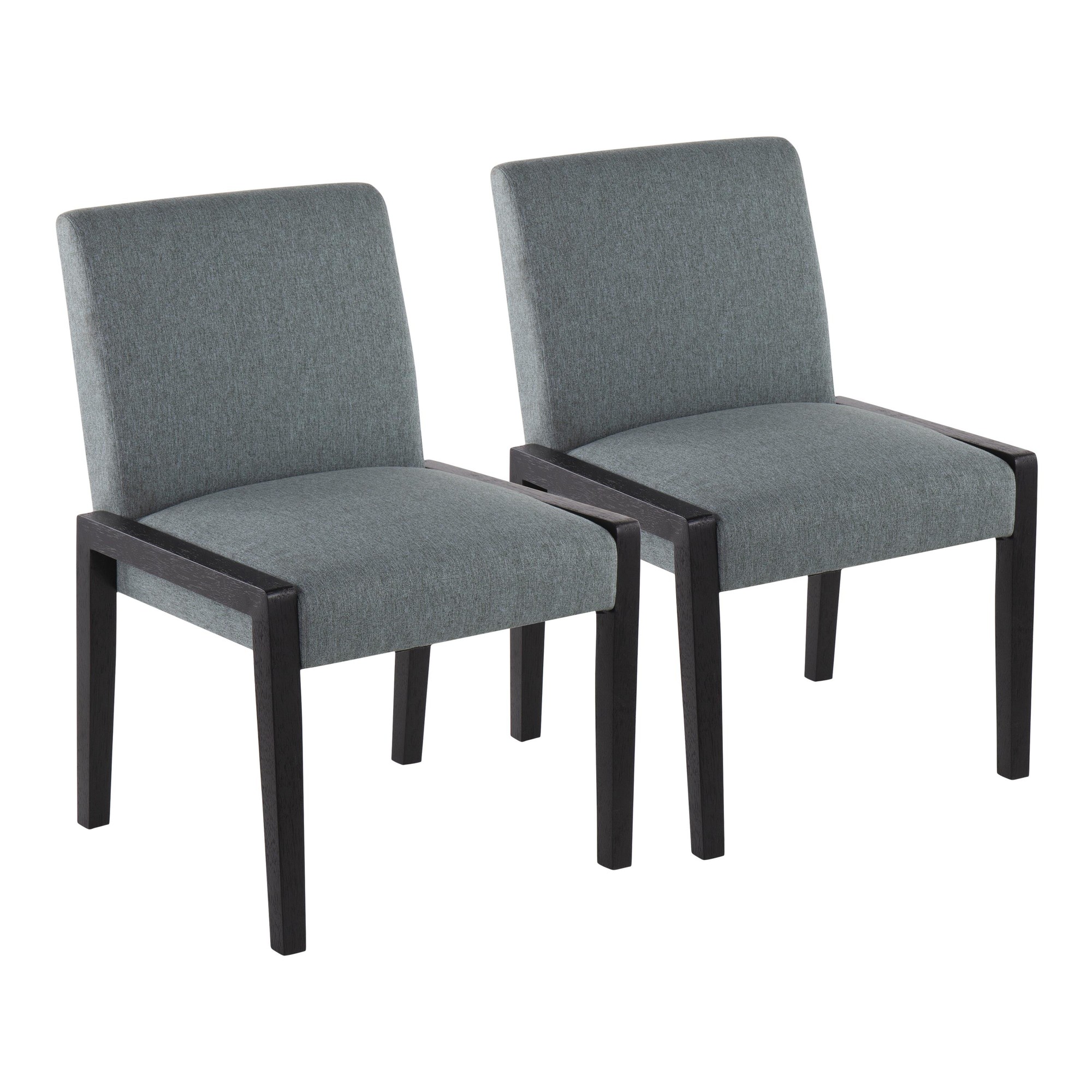 Carmen Black Wood Teal Contemporary Chair (Set of 2) 2 Carmen Black Wood Teal Contemporary Chair (Set of 2) - Image 2