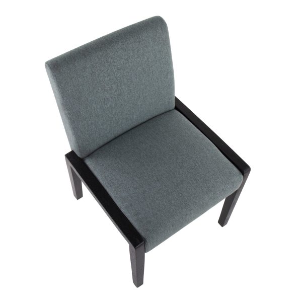 Carmen Black Wood Teal Contemporary Chair Set of 2 7