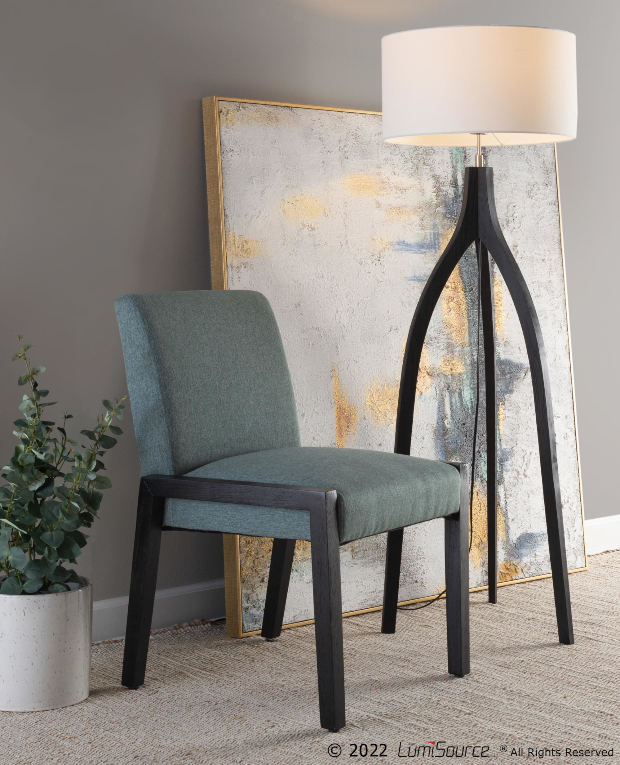 Carmen Black Wood Teal Contemporary Chair (Set of 2) 1 Carmen Black Wood Teal Contemporary Chair (Set of 2)