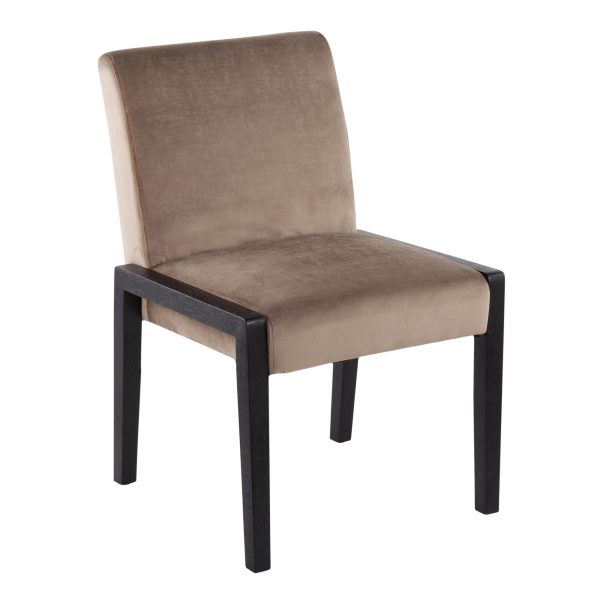 Carmen Black Wood Velvet Contemporary Chairs Set of 2 2