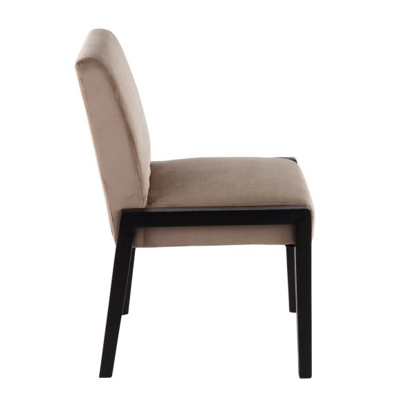 Carmen Black Wood Velvet Contemporary Chairs Set of 2 3