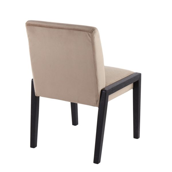 Carmen Black Wood Velvet Contemporary Chairs Set of 2 4