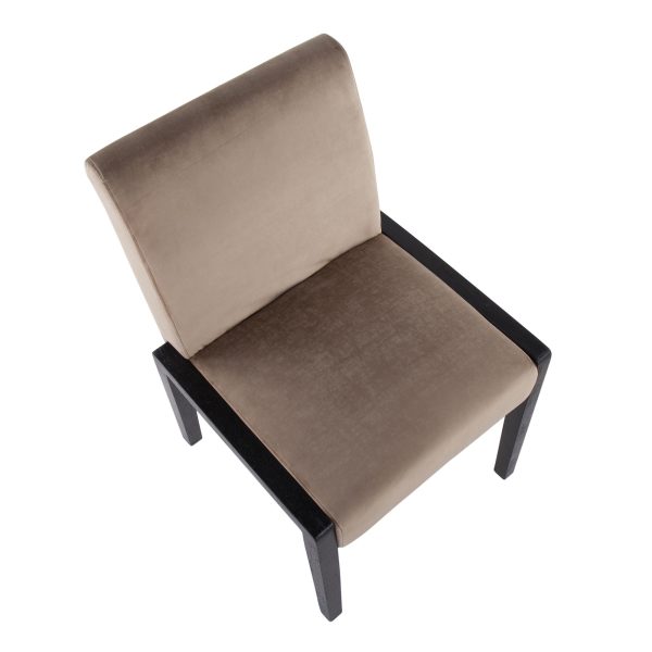 Carmen Black Wood Velvet Contemporary Chairs Set of 2 7