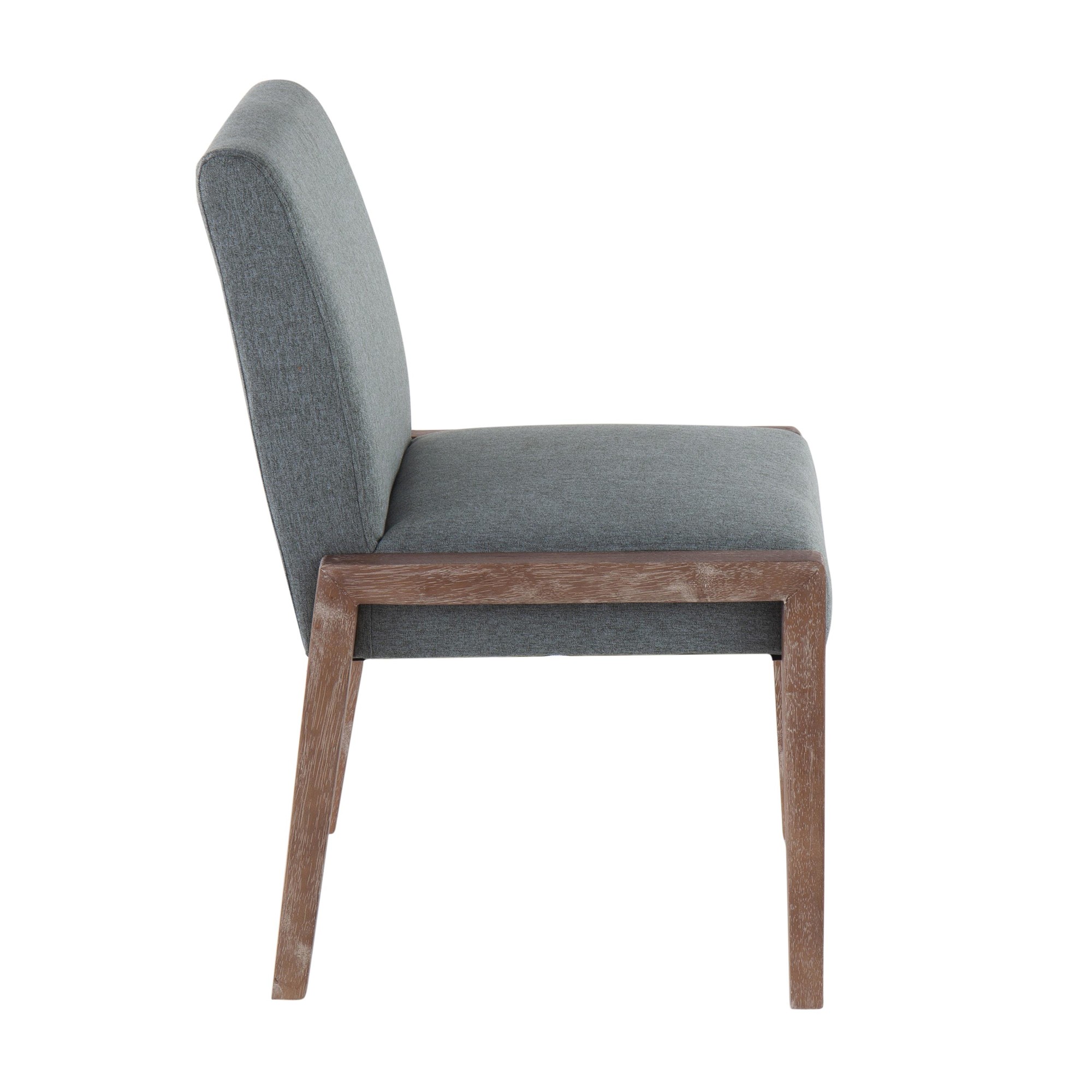 Carmen Contemporary White Washed Wood and Teal Chairs (Set of 2) 4 Carmen Contemporary White Washed Wood and Teal Chairs (Set of 2) - Image 4