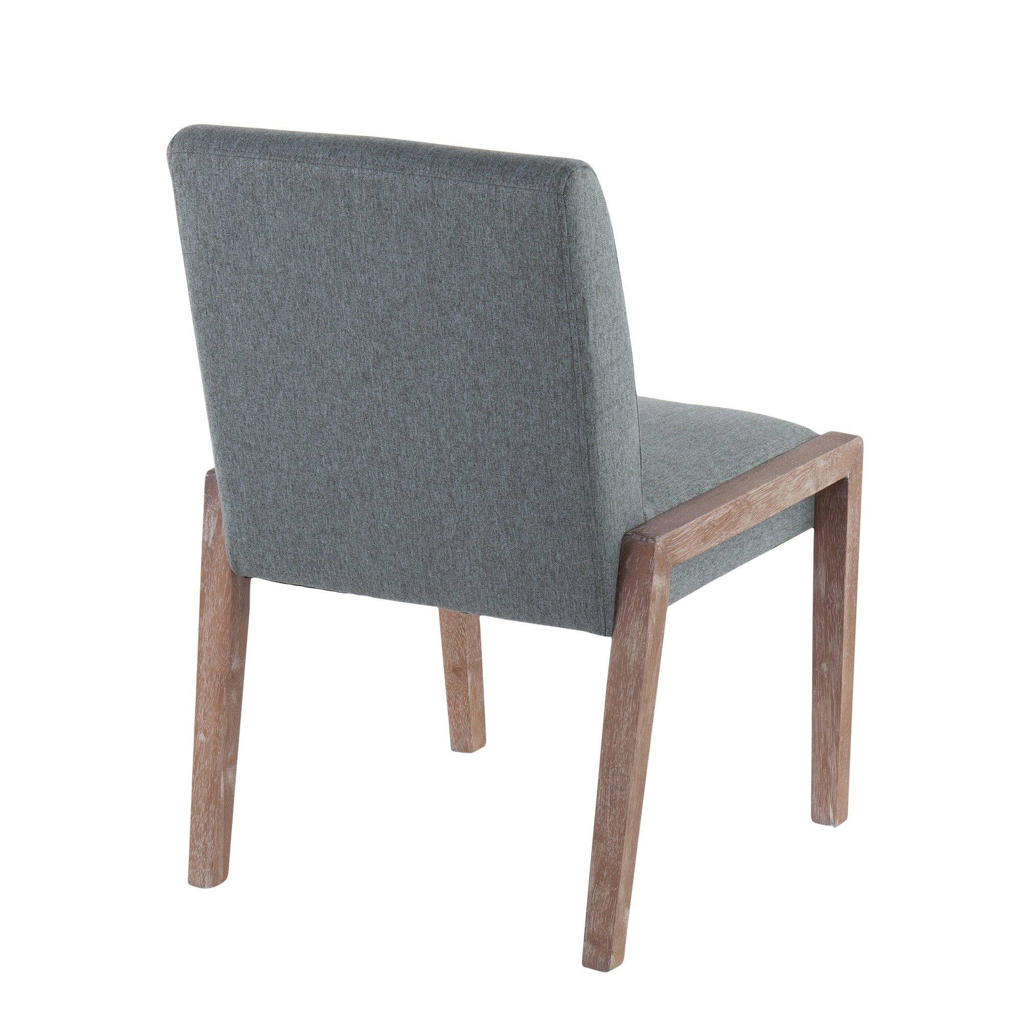 Carmen Contemporary White Washed Wood and Teal Chairs (Set of 2) 5 Carmen Contemporary White Washed Wood and Teal Chairs (Set of 2) - Image 5