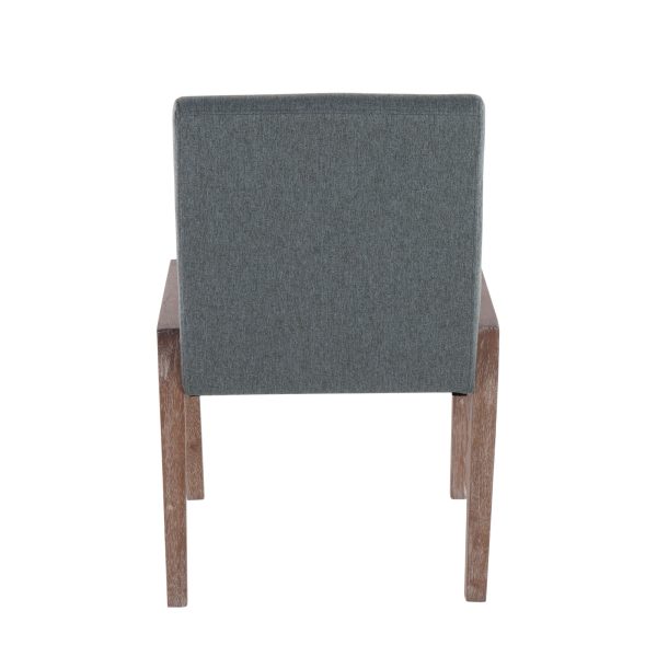 Carmen Contemporary White Washed Wood and Teal Chairs Set of 2 5
