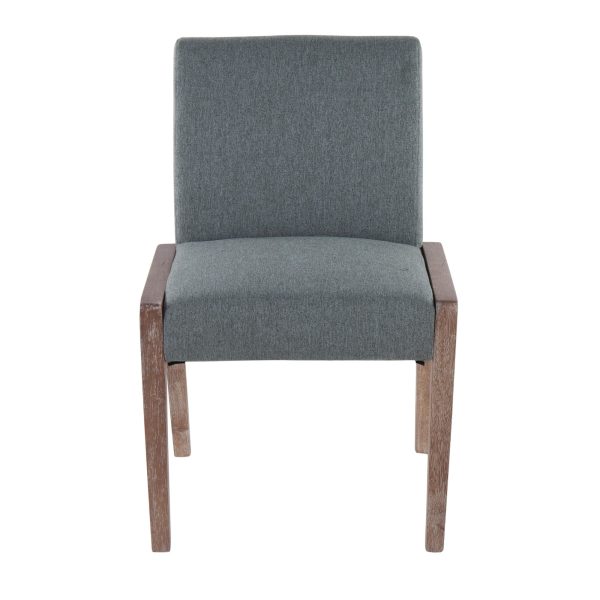 Carmen Contemporary White Washed Wood and Teal Chairs Set of 2 6